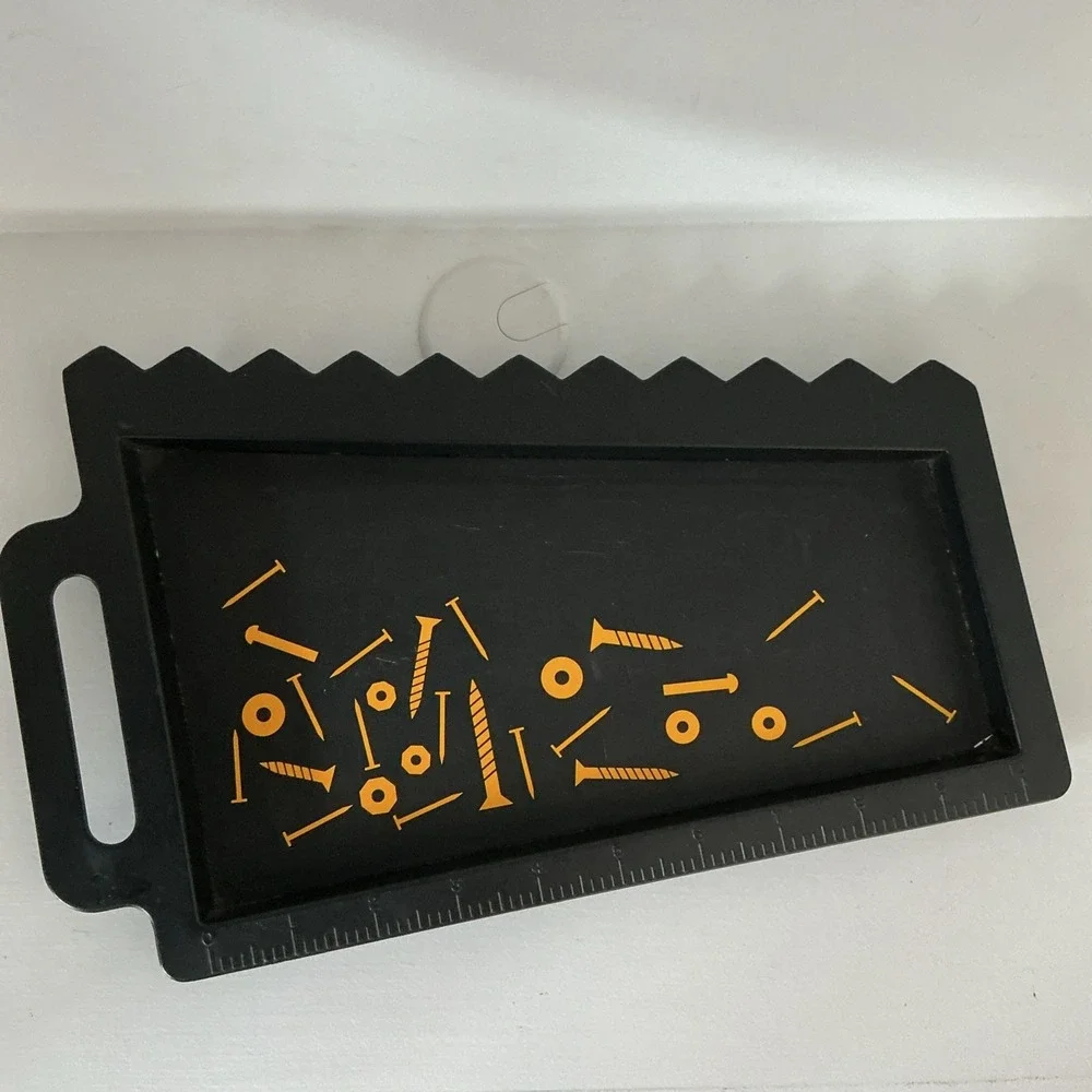 Vintage Magnetic Black Plastic Handsaw Shaped Carpenter Tray 12